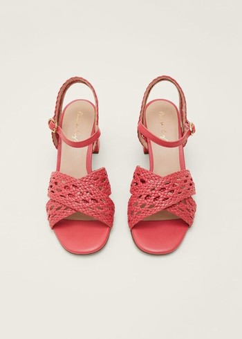 Phase Eight Weaveed Heels Coral Australia | IX3947082